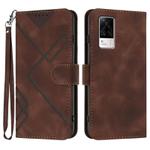 For vivo S9e Line Pattern Skin Feel Leather Phone Case(Coffee)