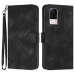 For vivo S9e Line Pattern Skin Feel Leather Phone Case(Black)