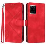 For vivo S10 / S10 Pro Line Pattern Skin Feel Leather Phone Case(Red)