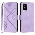 For vivo S10 / S10 Pro Line Pattern Skin Feel Leather Phone Case(Light Purple)