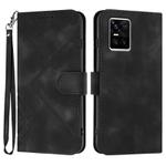 For vivo S10 / S10 Pro Line Pattern Skin Feel Leather Phone Case(Black)