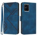 For vivo S10 / S10 Pro Line Pattern Skin Feel Leather Phone Case(Royal Blue)