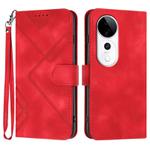 For vivo S19 Pro Line Pattern Skin Feel Leather Phone Case(Red)