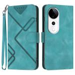 For vivo S19 Pro Line Pattern Skin Feel Leather Phone Case(Light Blue)