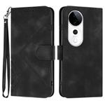 For vivo S19 Pro Line Pattern Skin Feel Leather Phone Case(Black)