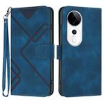 For vivo S19 Pro Line Pattern Skin Feel Leather Phone Case(Royal Blue)