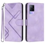 For vivo V21e 4G / Y73 2021 Line Pattern Skin Feel Leather Phone Case(Light Purple)