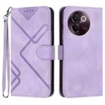 For vivo V30e Line Pattern Skin Feel Leather Phone Case(Light Purple)
