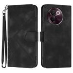 For vivo V30e Line Pattern Skin Feel Leather Phone Case(Black)