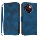 For vivo V30e Line Pattern Skin Feel Leather Phone Case(Royal Blue)
