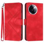For vivo Y200i Line Pattern Skin Feel Leather Phone Case(Red)