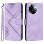 For vivo Y200i Line Pattern Skin Feel Leather Phone Case(Light Purple)