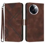 For vivo Y200i Line Pattern Skin Feel Leather Phone Case(Coffee)