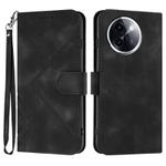 For vivo Y200i Line Pattern Skin Feel Leather Phone Case(Black)