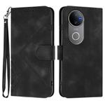 For vivo V50 Line Pattern Skin Feel Leather Phone Case(Black)