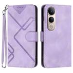 For vivo V50 Lite 4G / 5G Line Pattern Skin Feel Leather Phone Case(Light Purple)