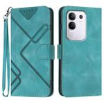 For vivo Y29 4G Line Pattern Skin Feel Leather Phone Case(Light Blue)