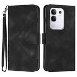 For vivo Y29 4G Line Pattern Skin Feel Leather Phone Case(Black)