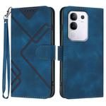 For vivo Y29 4G Line Pattern Skin Feel Leather Phone Case(Royal Blue)