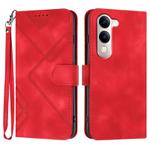 For vivo Y29s 5G / Y04 4G Global Line Pattern Skin Feel Leather Phone Case(Red)