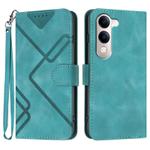 For vivo Y29s 5G / Y04 4G Global Line Pattern Skin Feel Leather Phone Case(Light Blue)