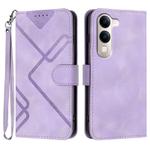 For vivo Y29s 5G / Y04 4G Global Line Pattern Skin Feel Leather Phone Case(Light Purple)