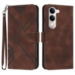 For vivo Y29s 5G / Y04 4G Global Line Pattern Skin Feel Leather Phone Case(Coffee)