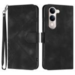For vivo Y29s 5G / Y04 4G Global Line Pattern Skin Feel Leather Phone Case(Black)