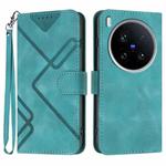 For vivo X200 Ultra Line Pattern Skin Feel Leather Phone Case(Light Blue)