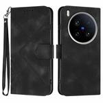 For vivo X200 Ultra Line Pattern Skin Feel Leather Phone Case(Black)