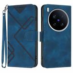 For vivo X200 Ultra Line Pattern Skin Feel Leather Phone Case(Royal Blue)