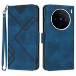 For vivo X200s Line Pattern Skin Feel Leather Phone Case(Royal Blue)