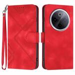 For vivo iQOO Z10 / T4 / Y300 Pro Line Pattern Skin Feel Leather Phone Case(Red)