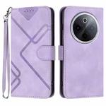 For vivo iQOO Z10 / T4 / Y300 Pro Line Pattern Skin Feel Leather Phone Case(Light Purple)