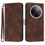 For vivo iQOO Z10 / T4 / Y300 Pro Line Pattern Skin Feel Leather Phone Case(Coffee)