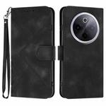 For vivo iQOO Z10 / T4 / Y300 Pro Line Pattern Skin Feel Leather Phone Case(Black)