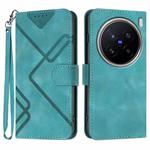 For vivo X200 Pro Line Pattern Skin Feel Leather Phone Case(Light Blue)