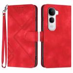 For vivo Y400 Pro 5G Line Pattern Skin Feel Leather Phone Case(Red)