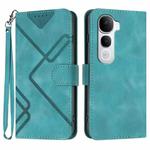 For vivo Y400 Pro 5G Line Pattern Skin Feel Leather Phone Case(Light Blue)