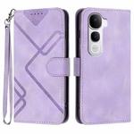 For vivo Y400 Pro 5G Line Pattern Skin Feel Leather Phone Case(Light Purple)