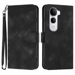 For vivo Y400 Pro 5G Line Pattern Skin Feel Leather Phone Case(Black)