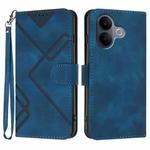 For vivo V60 Lite 5G Line Pattern Skin Feel Leather Phone Case(Royal Blue)