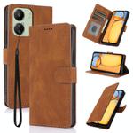 For Redmi 13C 4G Global Fantasy Skin-feel Calfskin Texture Leather Phone Case(Brown)