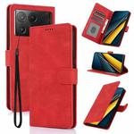 For Redmi K70E Fantasy Skin-feel Calfskin Texture Leather Phone Case(Red)