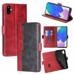 For Samsung Galaxy F06 5G Contrast Color Side Buckle Leather Phone Case(Red + Black)