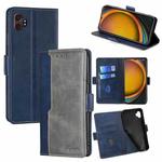 For Samsung Galaxy Xcover 7 Pro 5G Contrast Color Side Buckle Leather Phone Case(Blue + Grey)