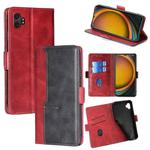 For Samsung Galaxy Xcover 7 Pro 5G Contrast Color Side Buckle Leather Phone Case(Red + Black)