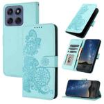 For Motorola Edge 60 Fusion / Edge 5G 2025 Datura Flower Embossed Flip Leather Phone Case(Light Blue)