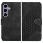 For Samsung Galaxy S25 5G YX0060 Elephant Head Embossed Phone Leather Case with Lanyard(Black)