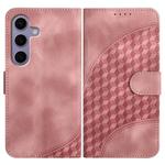 For Samsung Galaxy S25 5G YX0060 Elephant Head Embossed Phone Leather Case with Lanyard(Pink)